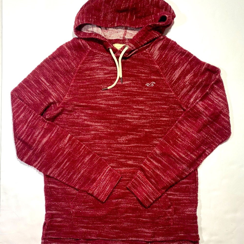 Hollister 84% Cotton Red Mens‎ Pull Over Hoodie With Big Front Pocket Size M